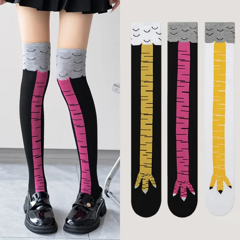 Damen-Overknee-Socken mit Hähnchenfuß, Mikro-Kompressions-Bein-Schlankheitssocken mit langem Schlauch, bequem und stilvoll für alle Jahreszeiten