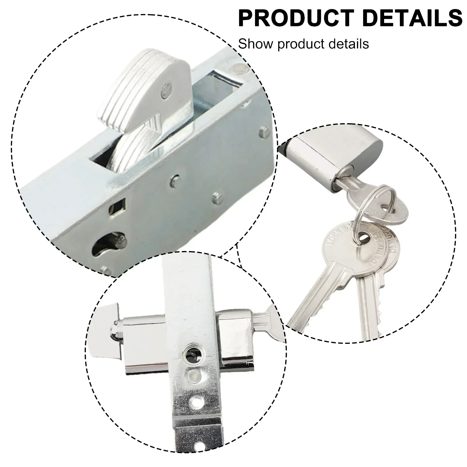 قفل بخطاف الباب قفل الباب المنزلق استبدال قفل الأمان مع مفاتيح للمطبخ شرفة اكسسوارات لعرض الباب 35-55 مللي متر #6