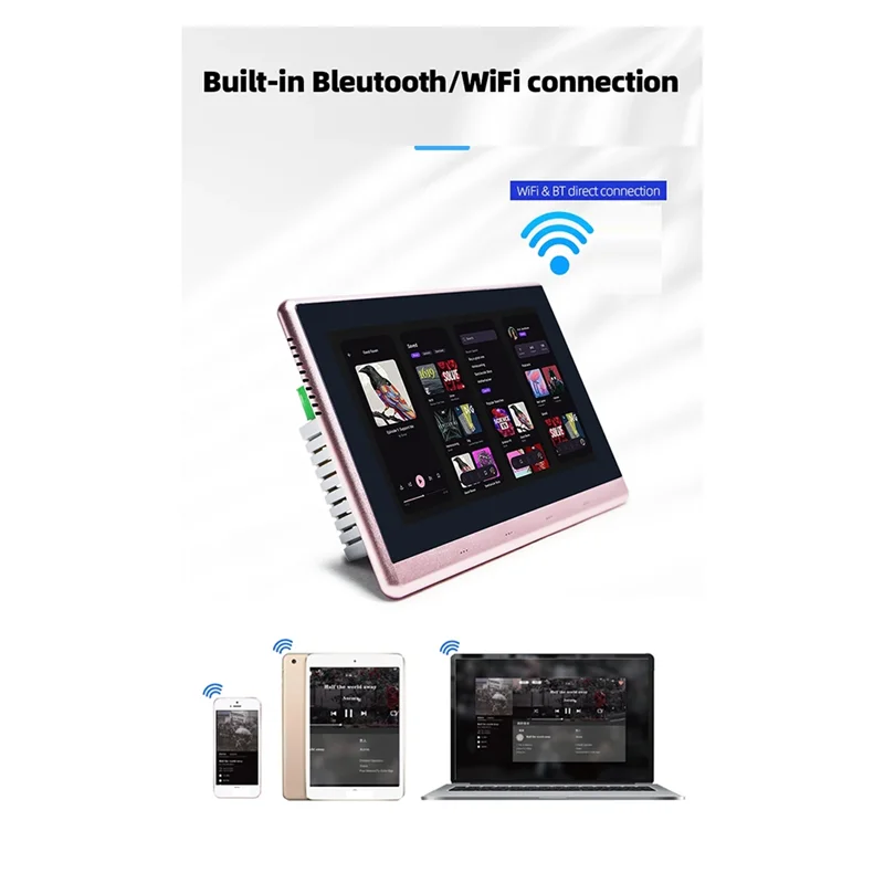 B24B 7 Inch Android 11 Music Amplifier Audio System 8 X 30W 2 Zone Android 11 Wifi 7 Inch Touch Screen Amplifier
