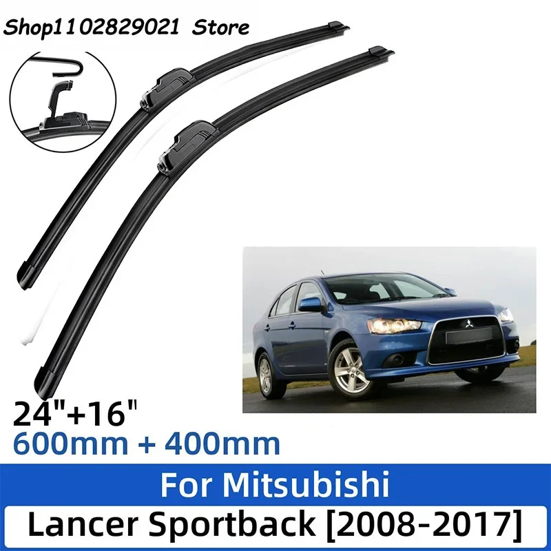 

Fit for Mitsubishi Lancer Sportback 2008-2017 24" 16" 14" Front Rear Wiper Blades Windshield Windscreen Window Cutter