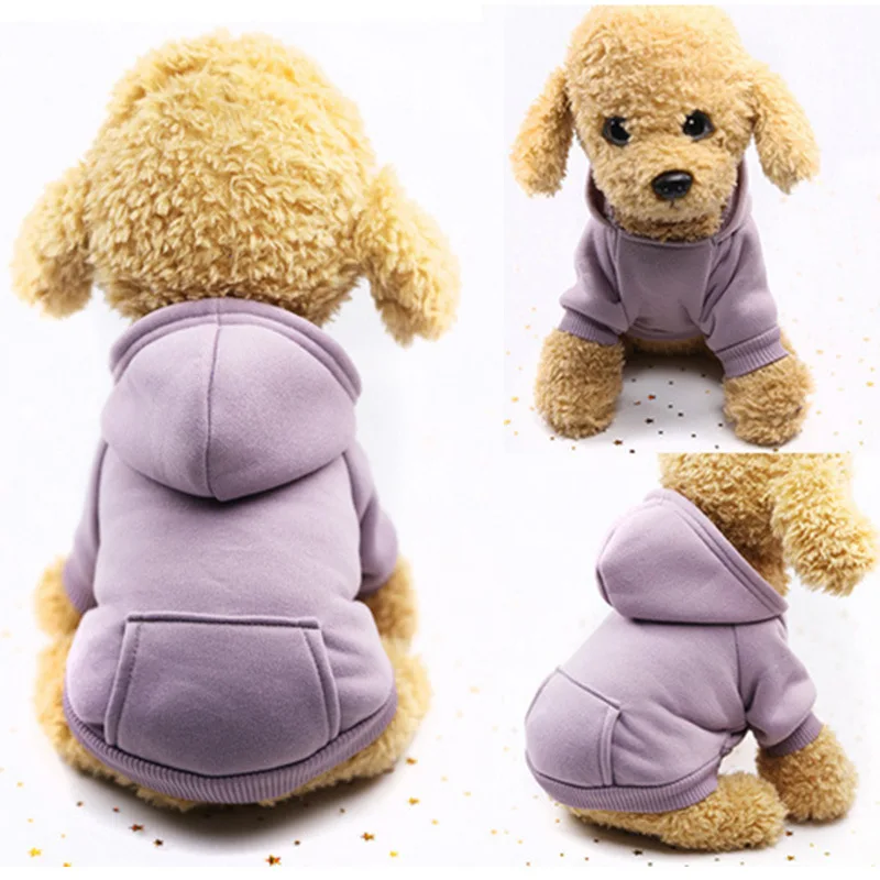 Puppy Pet Hooded Sweatshirt Autumn Winter Two-legged Pocket Cat Dog Clothes Soft Warm Dog Clothing