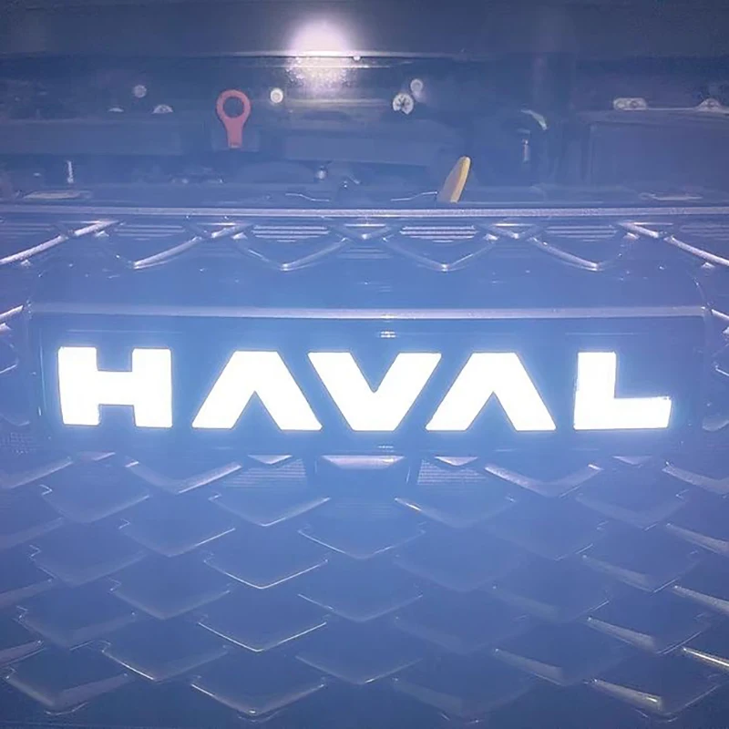 Haval Front Emblem Logo LED Light Shining Stickers For Haval Dargo Jolion\\H6\\F7\\F7X 2019-2023 Dynamic Car Accessories