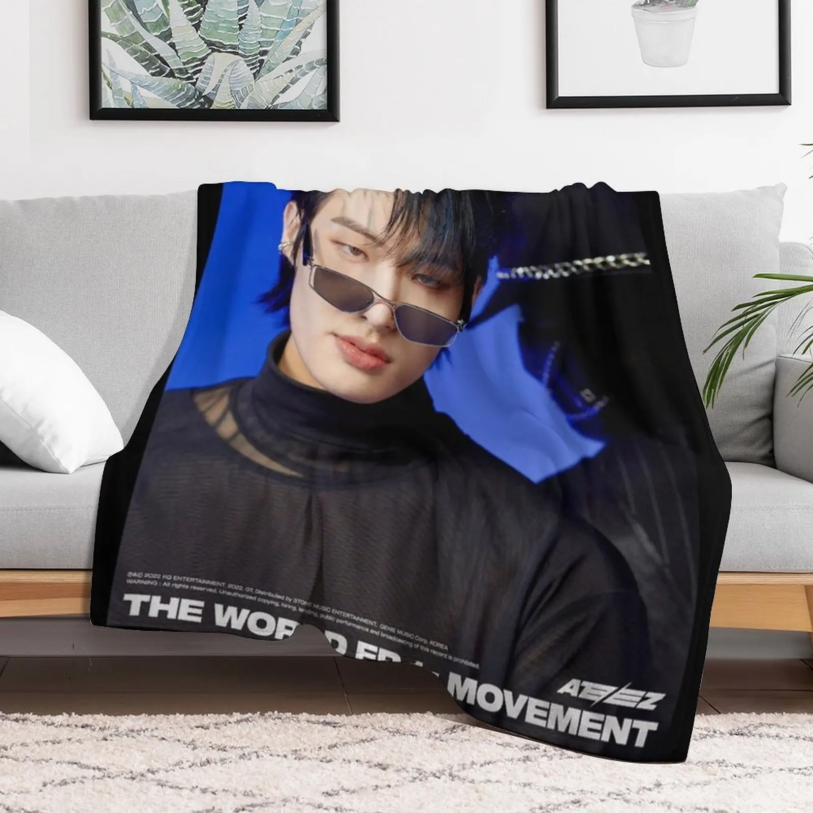 Mingi - Ateez Throw Blanket Picnic Travel Flannel Fabric Sofa Throw Blankets