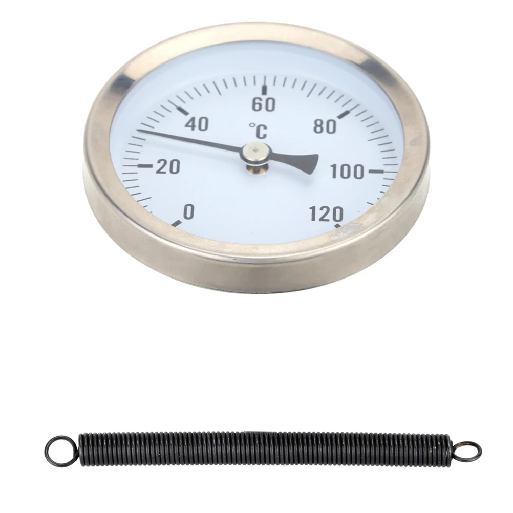 

63Mm Dial Thermometer Gauge Waterproof Metal Temperature Meter For Water Oil Tank Ac Hose Testing 0-120°C
