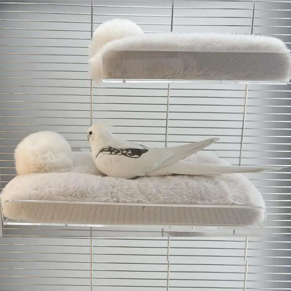 

Warm Plush Parrot Platform Detachable Washable Bird Resting Stand Acrylic Comfortable Pet Warm Foot Platform