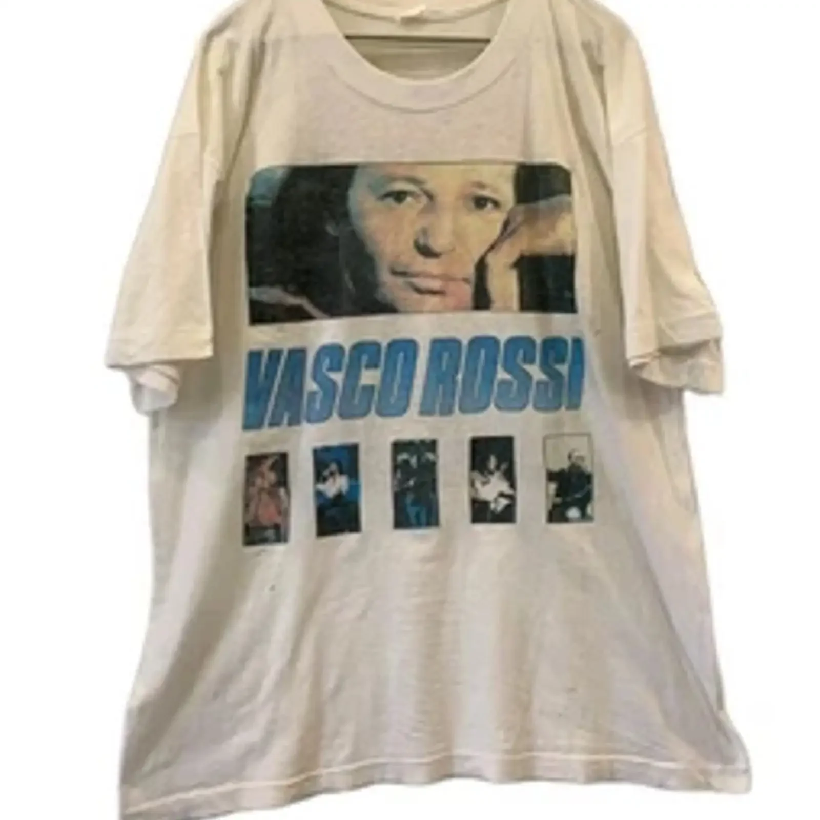 Винтажная футболка Vasco Rossi Fronte del Palco Tour Concert, редкая, итальянская, рок-группа, размер XL, 242, винтажная, с эффектом потертости, универсальная, слегка повседневная.