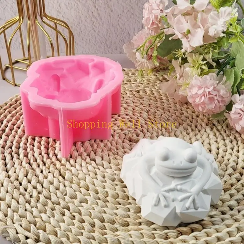 KX4B Lovely Animal Molds Plasters Molds Epoxy Resin Molds 3D Frogs Silicone Mould