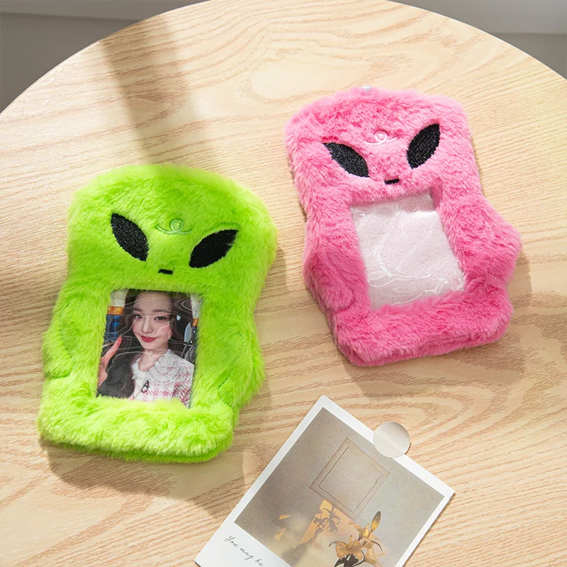 3 Inch Plush Kpop Holder Kpop Idol Cards Holder Stand Bus Card Sleeve ID Bank Credit Card Holder Protector Cover Supplies