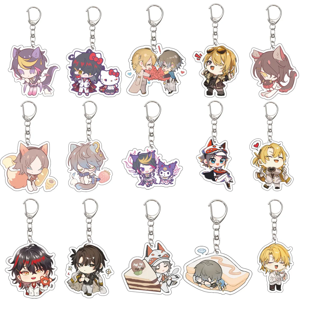 55 مللي متر أنيمي LUXQEMQ المفاتيح Vox Akuma/Shu Yamino/VoxAkuma/Ike Eveland مفتاح سلسلة الاكريليك نموذج لوحة هدايا عيد الميلاد #1