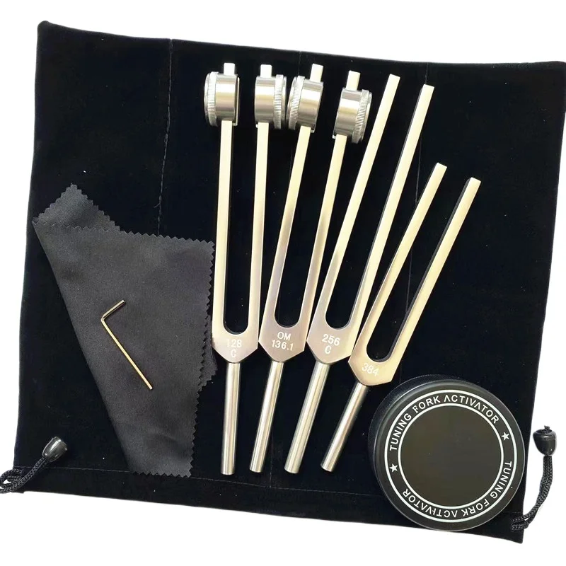 4pcs Resonance Tuning Forks Set Aluminum Alloy Tuning Fork Sound Healing Tools Yoga Meditation Diapason Percussion Instruments