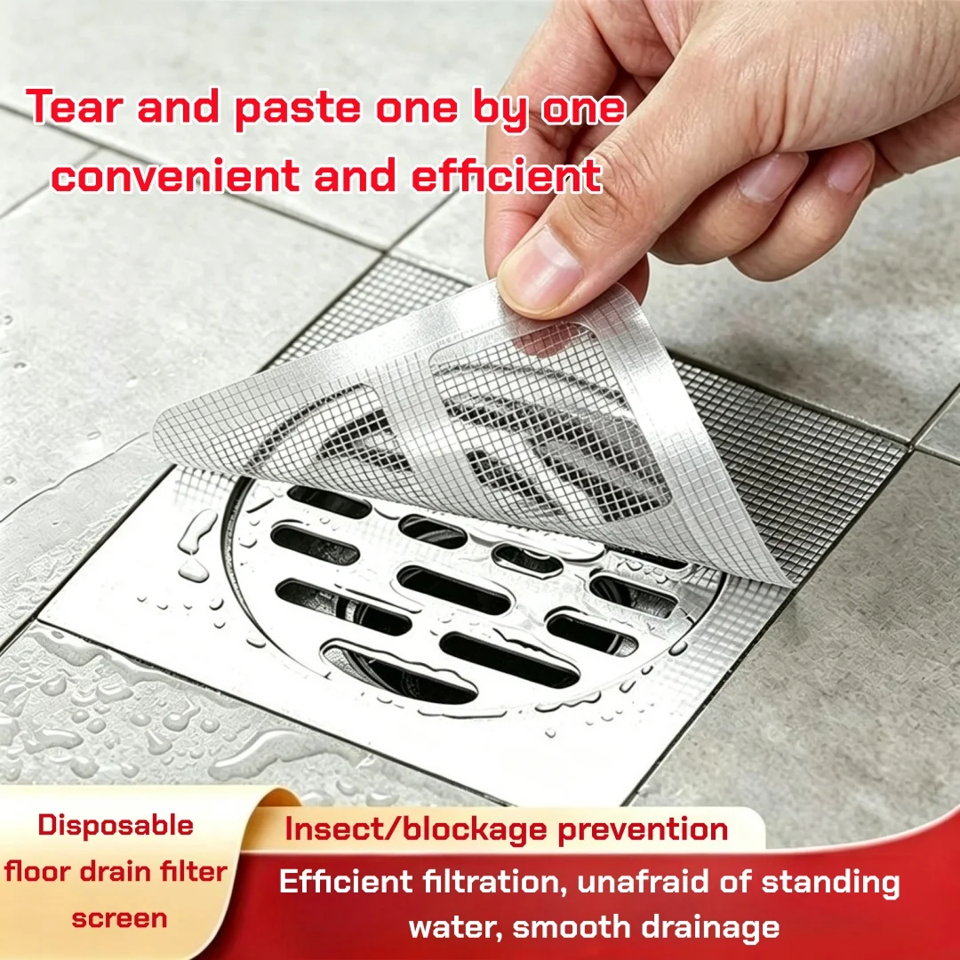 Disposable filter stickers，floor and shower drains for human and pet hair，suitable for sink，bathtub，and bathroom drain filters
