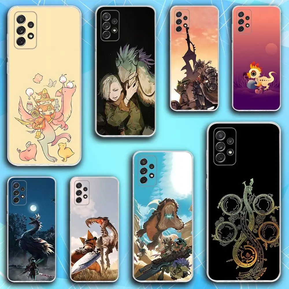 

M-Monster H-Hunter Wilds Phone Case For Samsung S30,23,21,22,20, FE lite,S10,9,8,7 PIus Note20ultra Soft Transparent