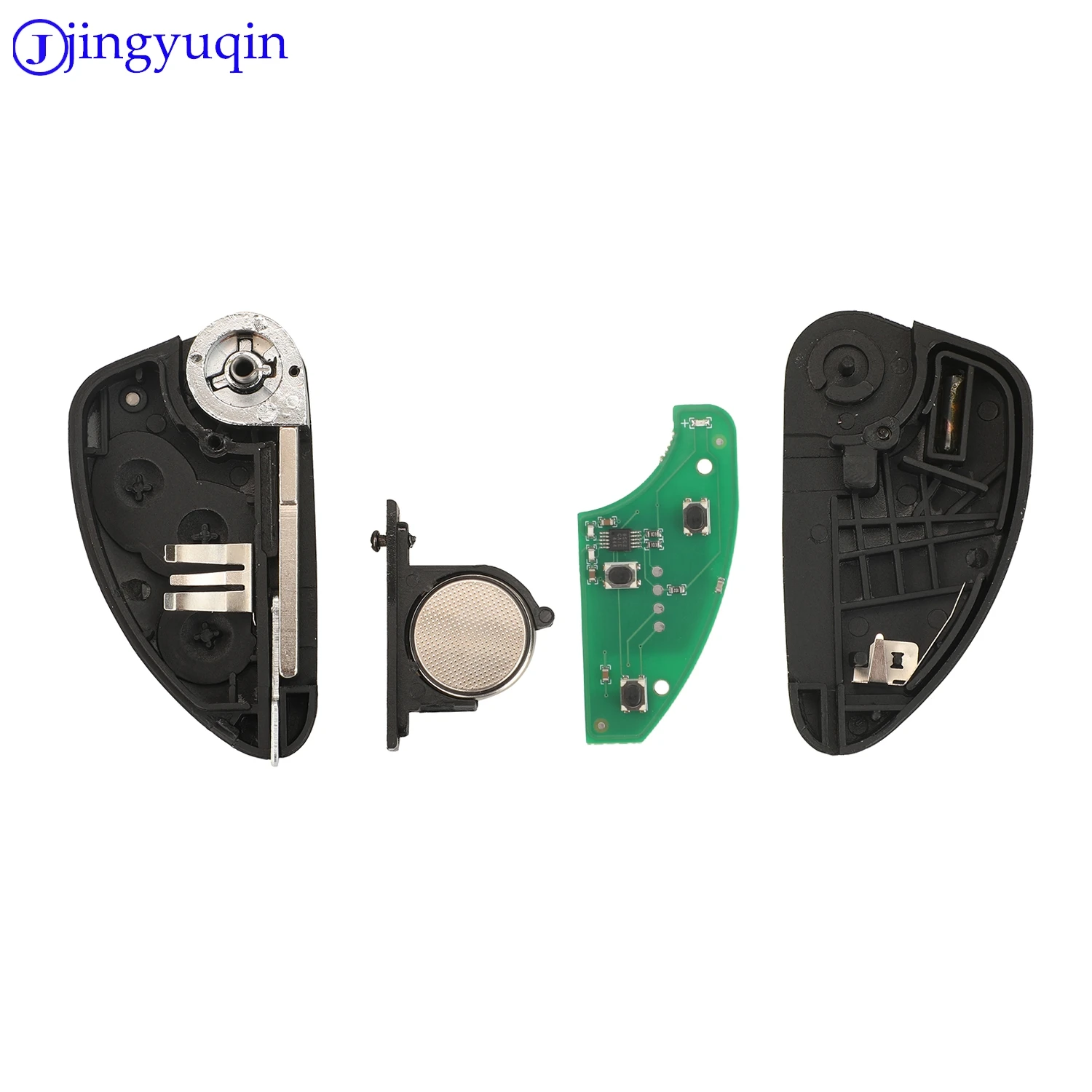 jingyuqin 2/3ボタンフリップスマートリモートカーキーフォブ433MHz ID48チップ アルファロメオ147 156 166 GT用 未カットSIP22ブレード付き