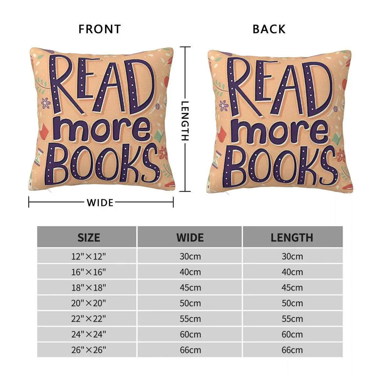 Read More Books Pillowcase Polyester Cushion Comfort Throw Pillow Sofa Decorative Cushions Used for Home Bedroom Living Room