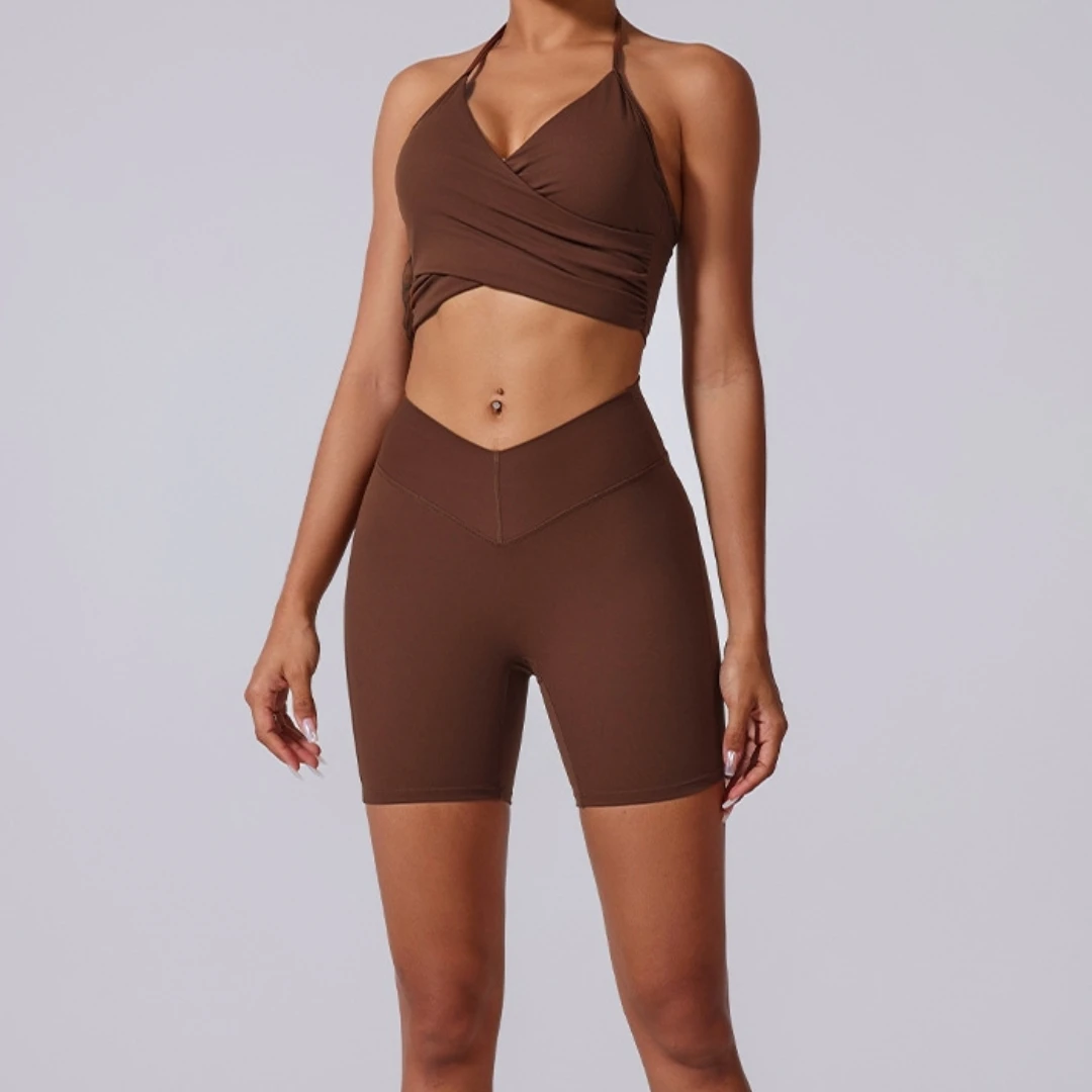 حمالة صدر رياضية برقبة معلقة للنساء، ملابس داخلية مثيرة بدون ظهر وأشرطة رفيعة لليوجا، ملابس داخلية للجري واللياقة البدنية، ملابس علوية بدون أكمام للصالة الرياضية #4