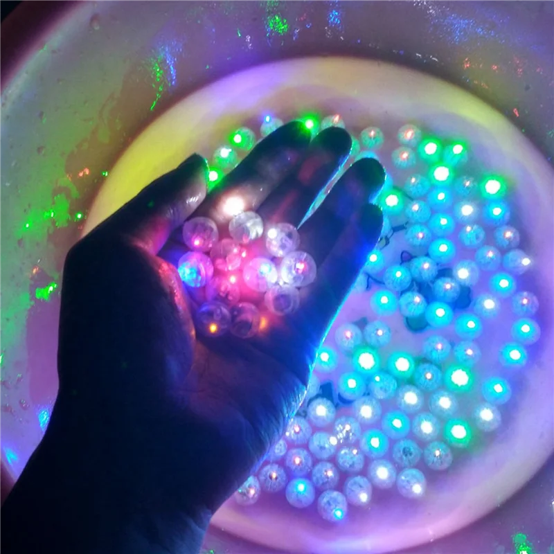 AA81-40Pcs Mini bola redonda LED globo luces RGB lámparas Flash del Día de San Valentín para linterna decoración navideña Multicolor