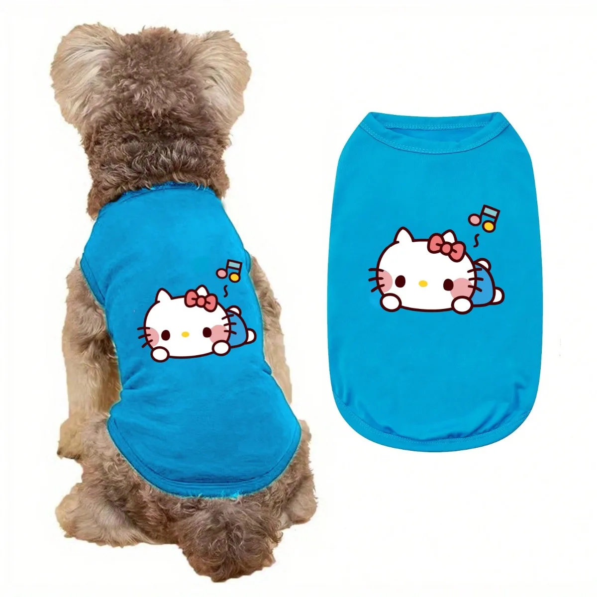1PC Happy Cat bedrucktes Haustier-Tanktop, dünn und atmungsaktiv, geeignet für alle Jahreszeiten
