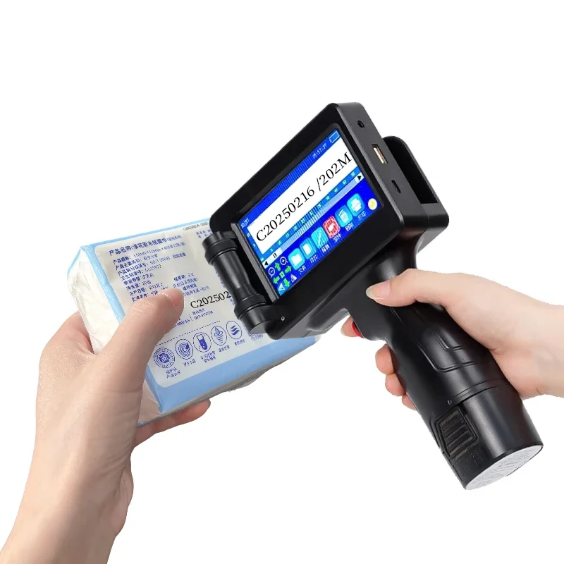 New 12.7mm Print Height QR Code Barcode Expiry Date Logo Coding Machine Mini Printer Machine Hand Held Inkjet Printers