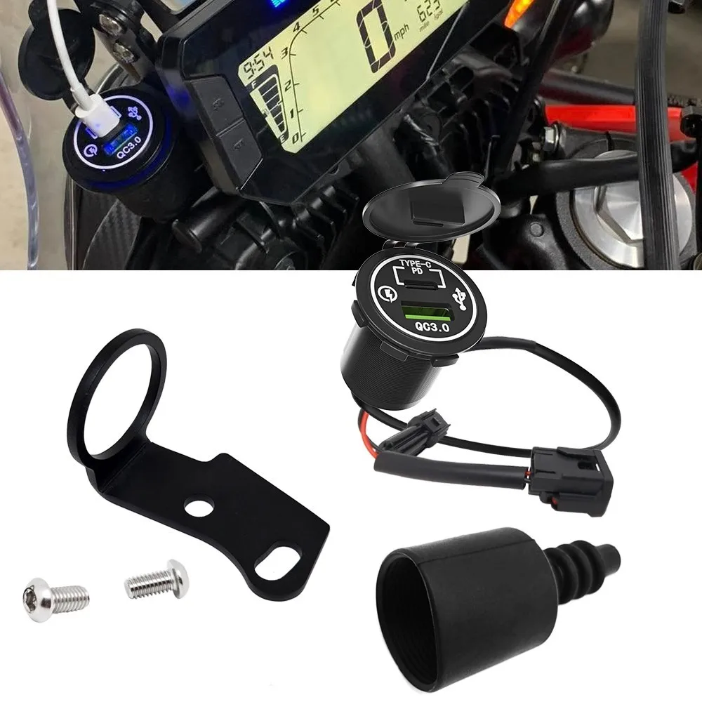 急速充電器-type-c-pd-usb-ポートキット-ホンダ-crf300l-ラリー-crf250l-ラリーに適合