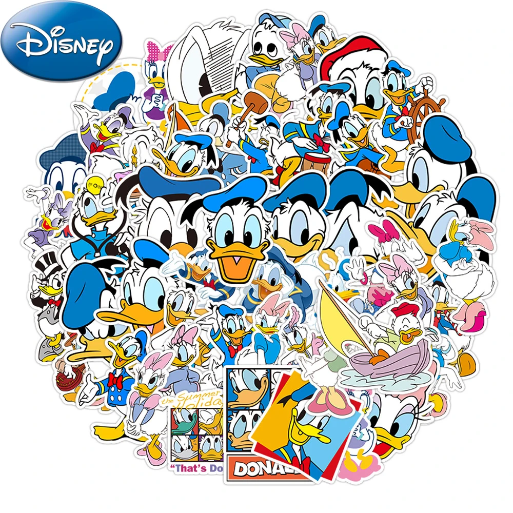 10/30/50 buah stiker ponsel lucu, dekorasi stiker ponsel botol air DIY Anime, stiker kartun Disney Donald bebek imut