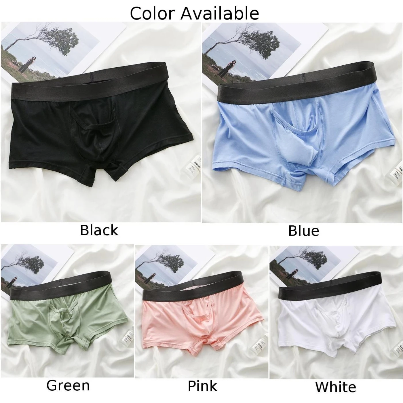 Men\'s Smooth Briefs Seamless Shorts Panties Separation Physiological Underwear Bulge Pouch Underpants Hot Male Lingerie