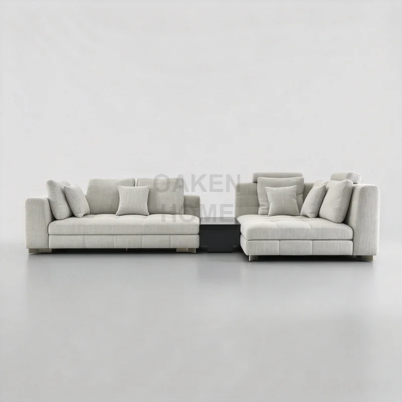 OAKEN Italian Modern Luxurious Linen Fabric Connery Sofa Living Room Furniture Living Room Sofa Custom for Home Furniture