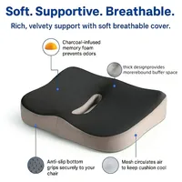 New Memory Foam Seat Cushion Ergonomic Sitting Pad with Center Groove Ideal for Long Sitting in Office Home Car or Desk Chair