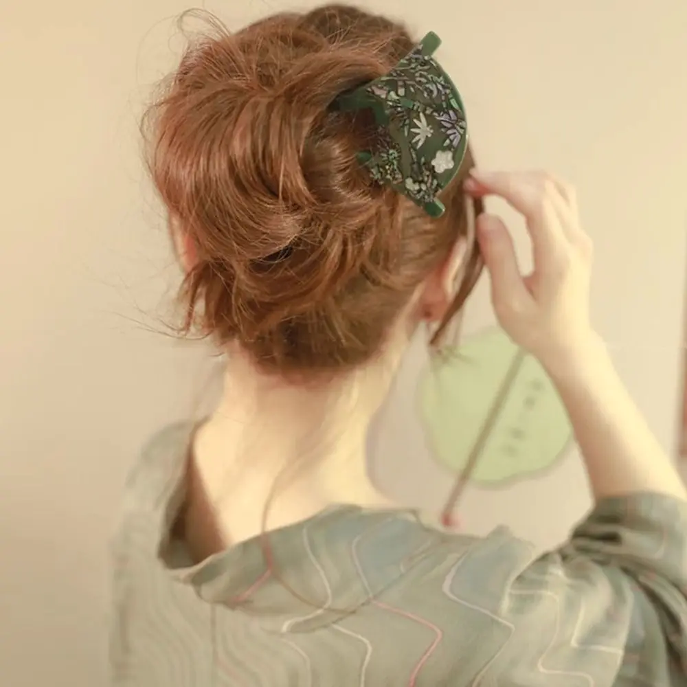 

U-shaped Fan Hair Stick Chinese Style Girl Hair Accessories U Shape Hairpin Cheongsam Hair Chopstick Ancient Style