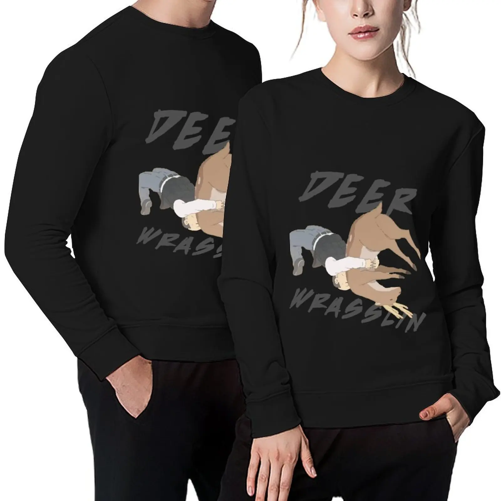 

Deer Wrasslin' Pullover korean clothes korean style clothes men's sweat-shirt set winter clothes sweatshirts men