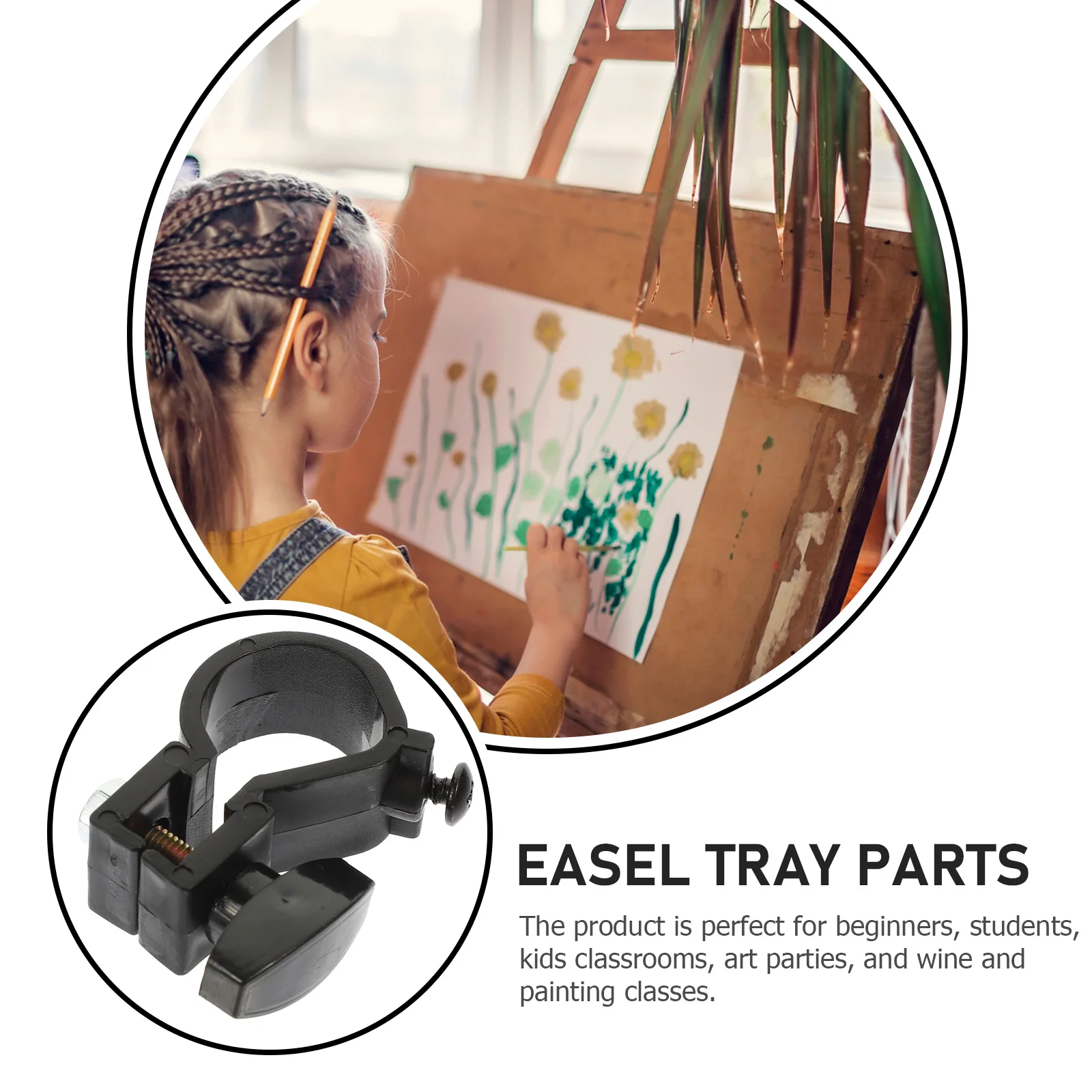 

1 set Easel Tray Accessories Portable Replaceable Foldable Reusable Buckles Black Sturdy Detachable Adjustable Stand For Art