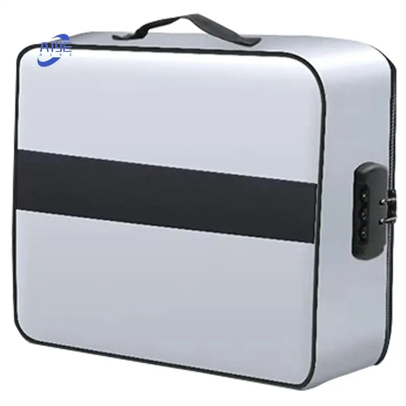 

A19E-Document Bag With Lock - Fireproof Moisture Proof 3-Layer 15X11 Inch Important Document Organizer