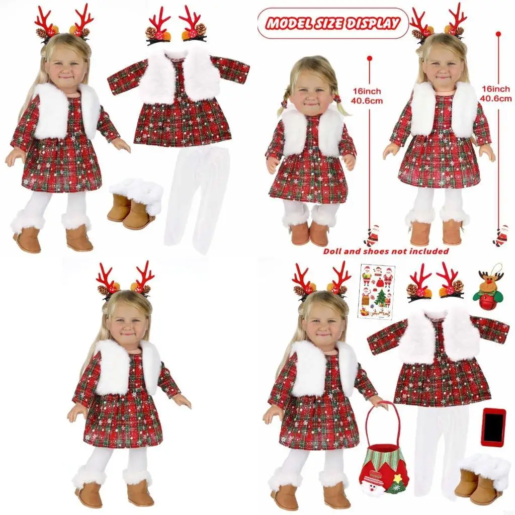 

76HF Holiday Themed Dress Accessory for 16 18 Inch Dolls Complete with Fashion Accessories to Enhances Festival Cheer