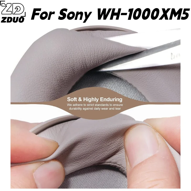 Para los auriculares SONY WH-1000XM5: almohadillas de espuma con memoria de forma y banda para la cabeza con cremallera de silicona, funda protectora, repuesto.