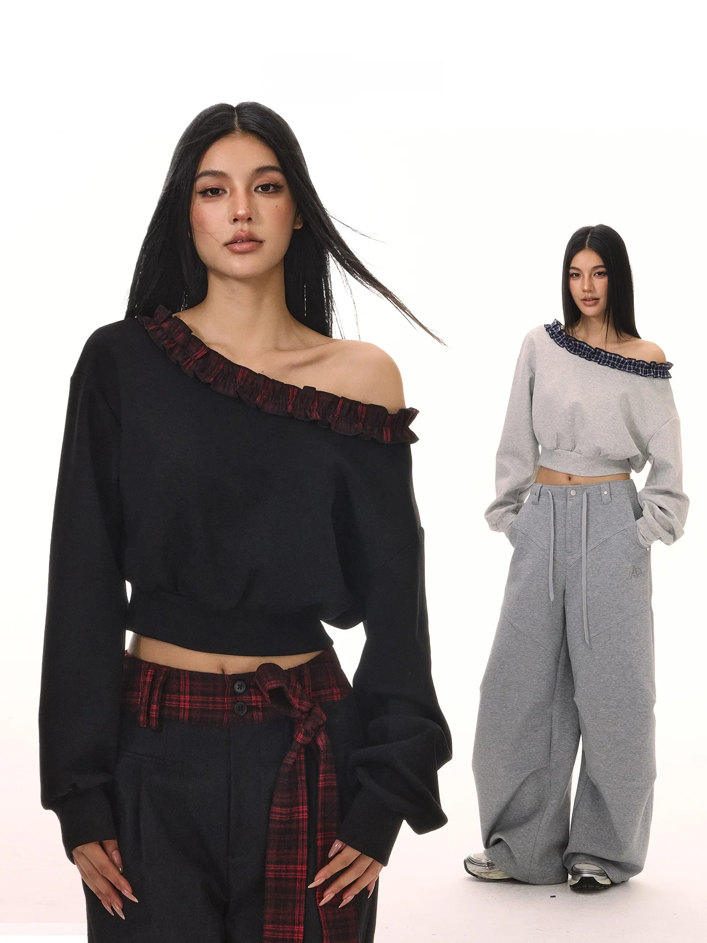 

ACMEAURA Ретро Американский Sle oulder Bared Long Sve Толстовка Женская верхняя одежда Топ Slim Fit Полиэстер Хлопок Спандекс Смесь