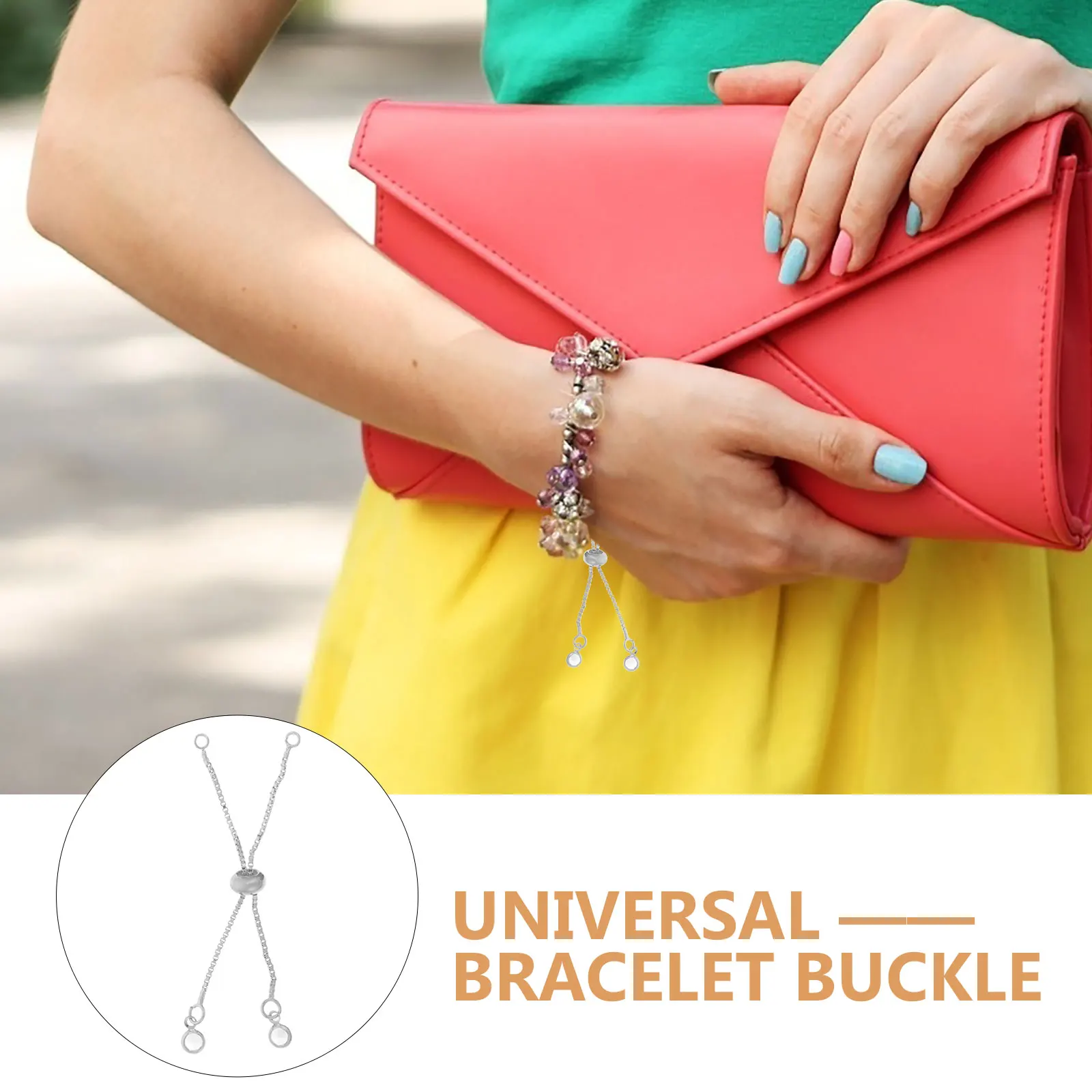 5pcs Extension Shiny \ **：** \N Metal Bracelet Chains Diy Jewelry Making Accessories Durable Chain Extenders Women -