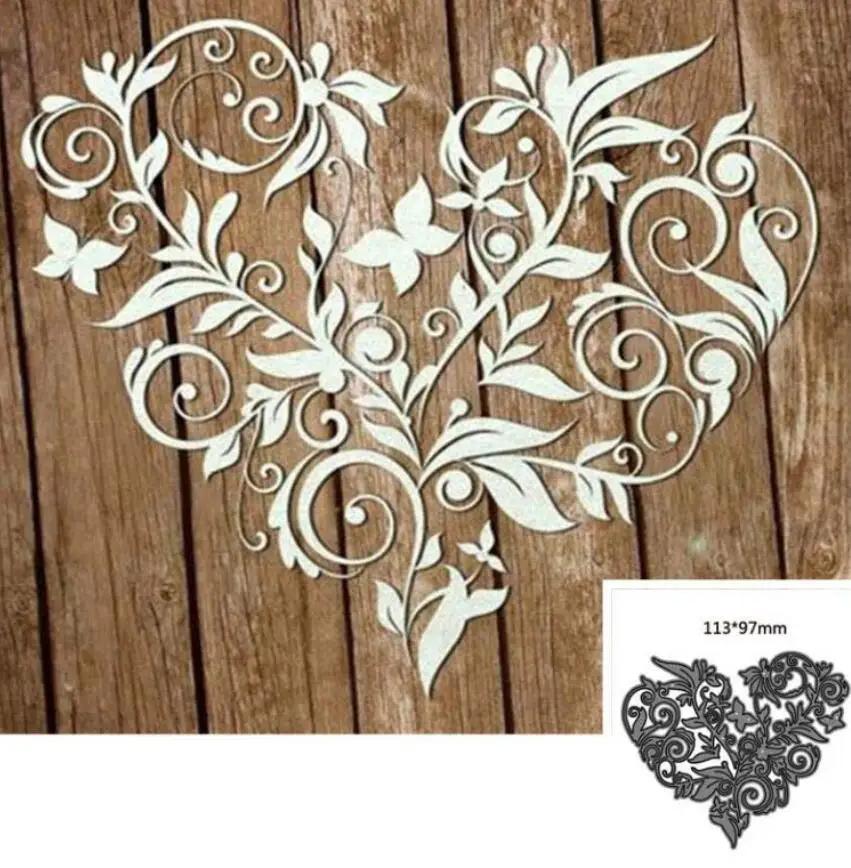 Love Heart flower lace metal cutting dies cut die mold Scrapbook paper craft knife mould blade punch Embossing stencils