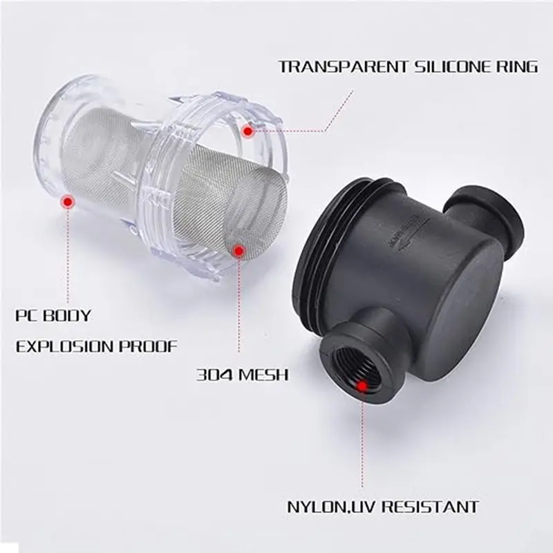 B23B Garden Hose Connector 1 Inch Thread Water Filter 80 Filter Fitting Aquarium Pump Strainer