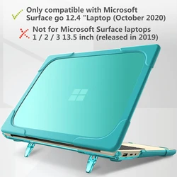 Etui na Microsoft Surface laptopa Go 1 2 3 12.4 calowy Model 1943 2013 3710 2022 warstwa 2 w 1 osłona twardy komputer + Soft TPU Funda