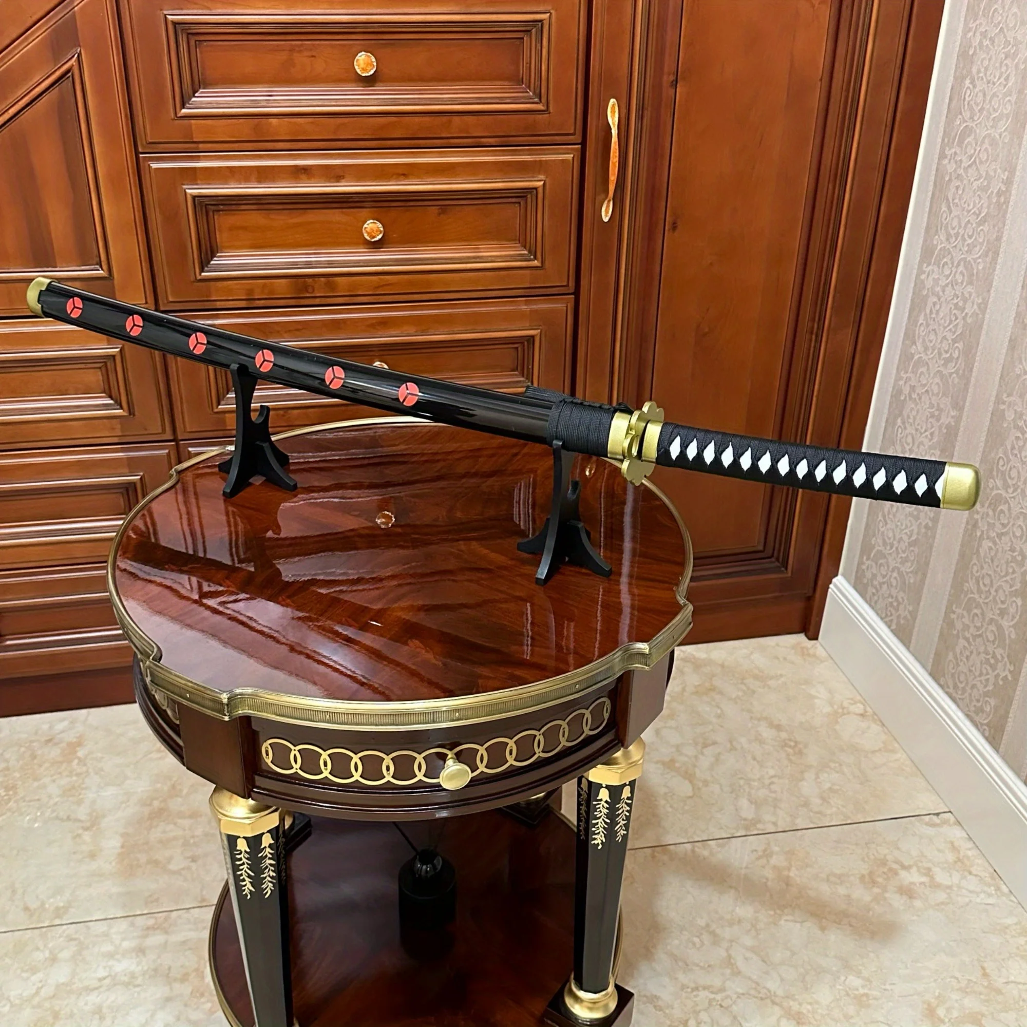 ดาบคาตานะไม้โรโรโนอา โซโล ขนาด 39.3 นิ้ว ดาบซามูไรแท้ ดาบนินจา คาตานะญี่ปุ่น ดาบซับเร ของเล่นคอสเพลย์ อุปกรณ์ประกอบฉาก