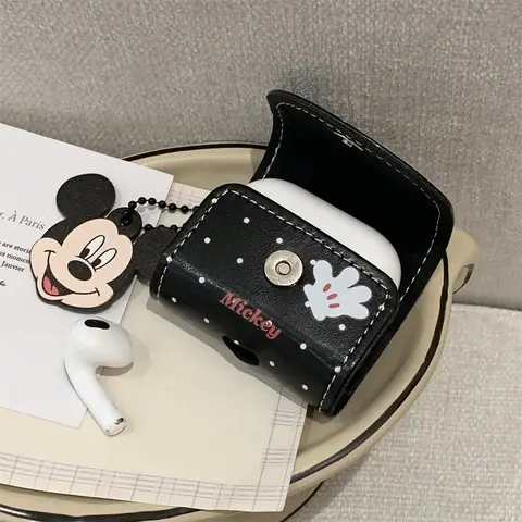 फैशन लेदर भालू पिल्ला मिकी हेडफोन केस कवर एयरपॉड्स प्रो 3 प्रो 2 एयरपॉड्स 4 3 2 कवर के लिए आकर्षण सुरक्षात्मक कवर के साथ 10 best sales मिकी एयरपॉड्स - №7