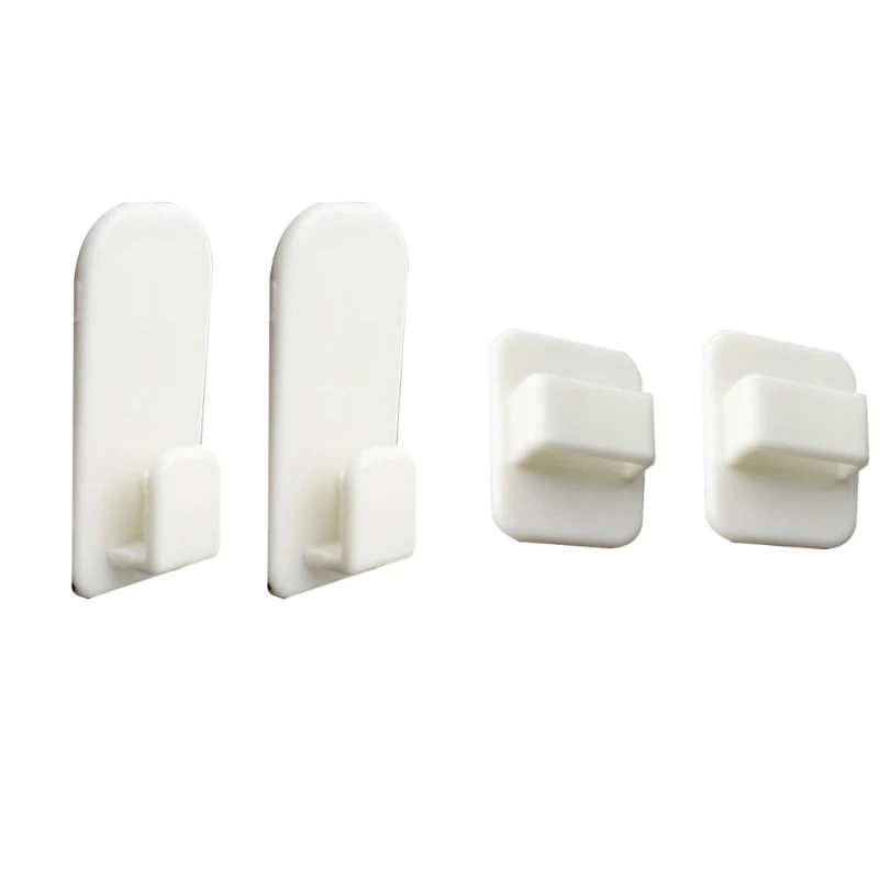 Wall Mount Remote Control Hanger 4 Pcs Self Adhesive Plastic Hook Set Holder for TV Remote Controller Air Conditioner