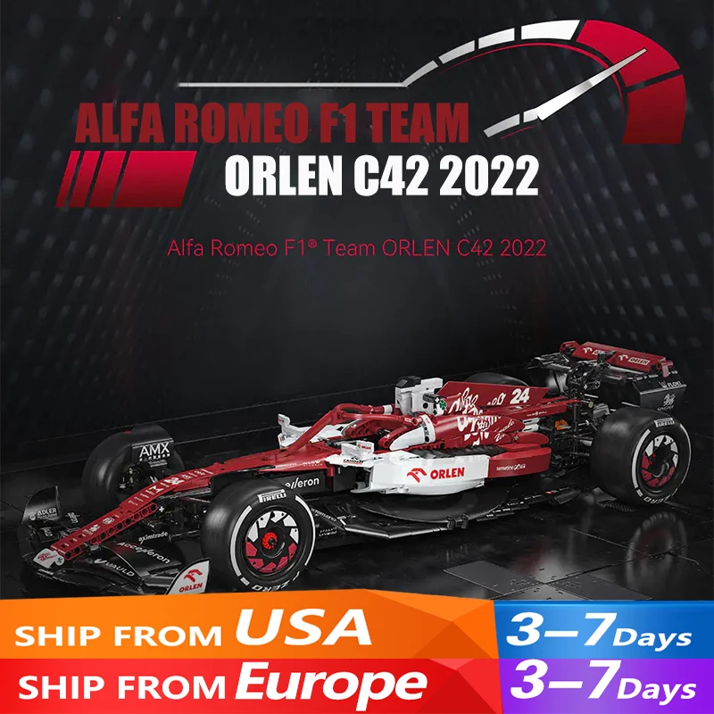 Technical MOC Champions Formula F1 Team ORLEN C42 2022 Racing Car Model 1868PCS Building Blocks Brick Puzzle Toys Kids Gift