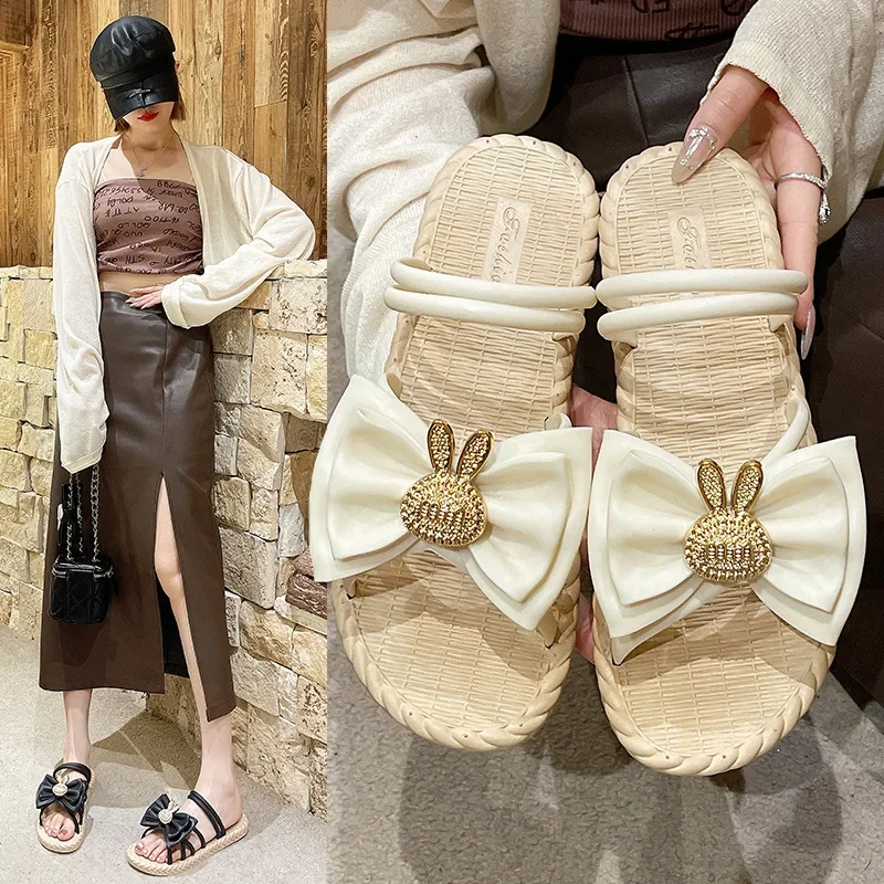 

New two-wearing sandal slippers Korean version of the fashion flowers versatile out of home leisure female slippers garden clogs