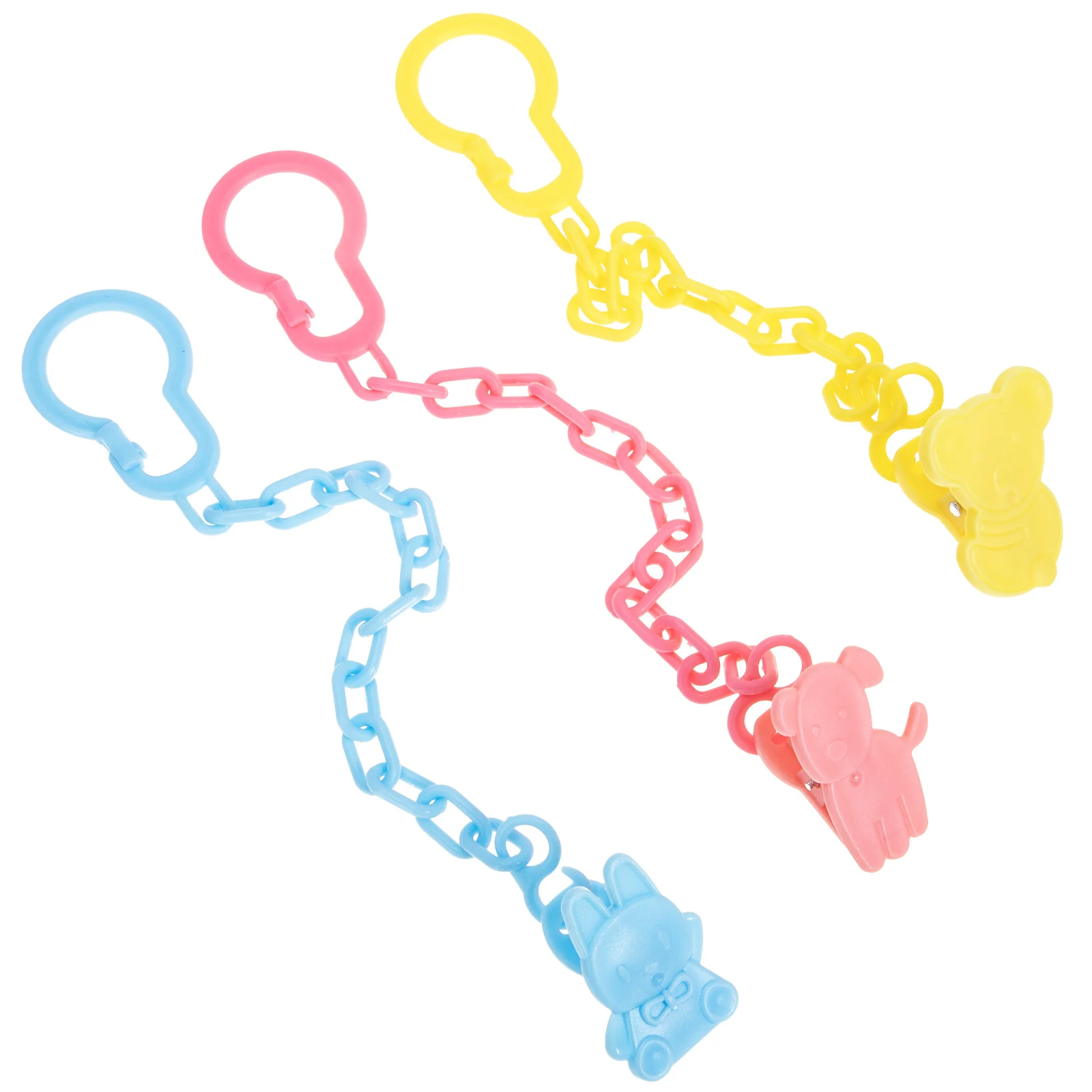12 stuks babyfopspeenketting clip bijtring houder cartoon ontwerp voorkomen laten vallen gemakkelijk te bevestigen kinderwagen fopspeenclip