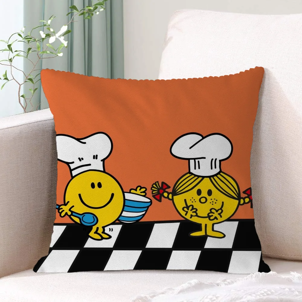 Personalized Gifts Mr. Men and Little Miss Pillow Covers Decorative Cushion Luxury Living Room Decoration 45x45 Cushions Cover