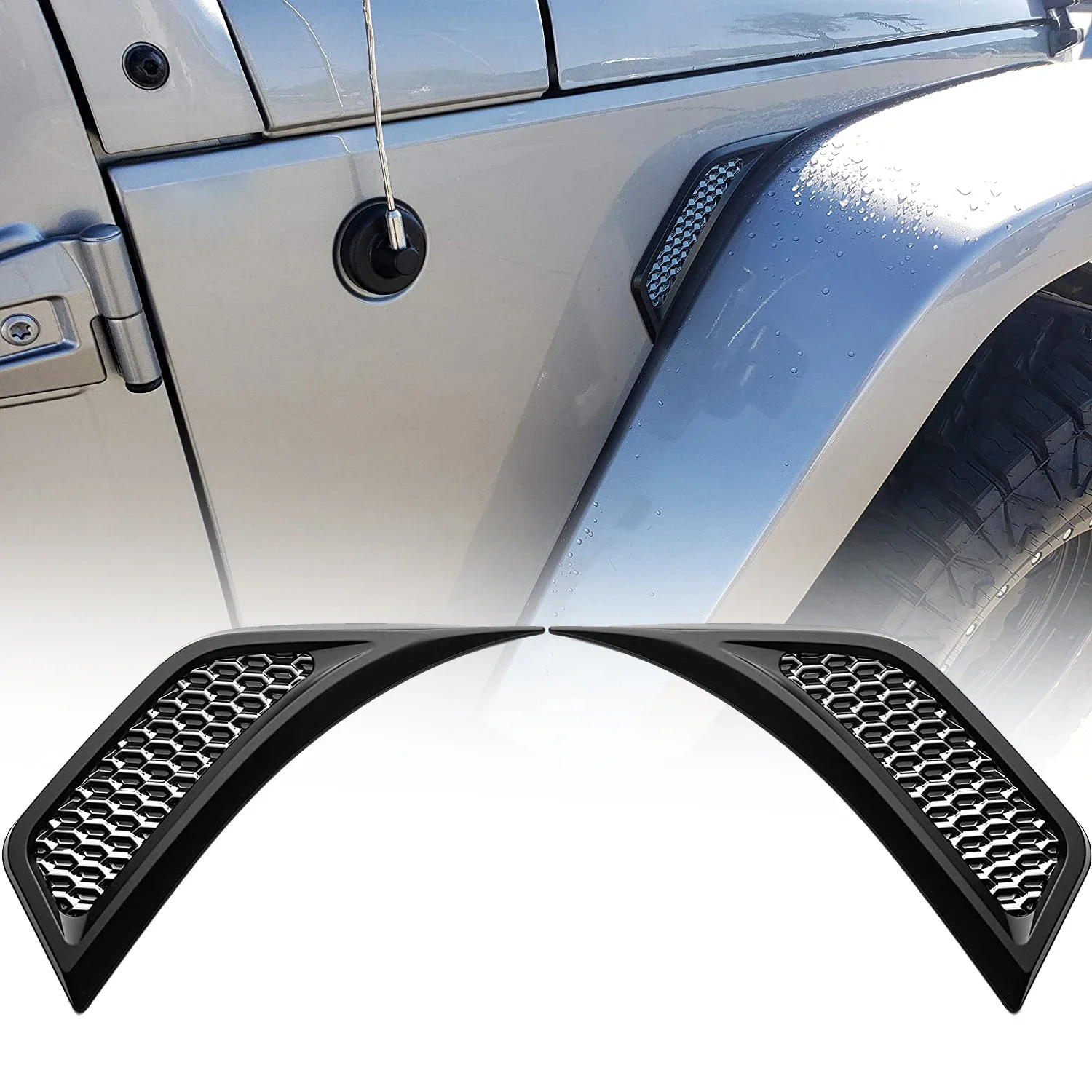 

Wheel Eyebrow Side Fender Air Conditioning Vent Outlet Cover Trim for Jeep Wrangler JL Gladiator JT 2018-2024 Replacement