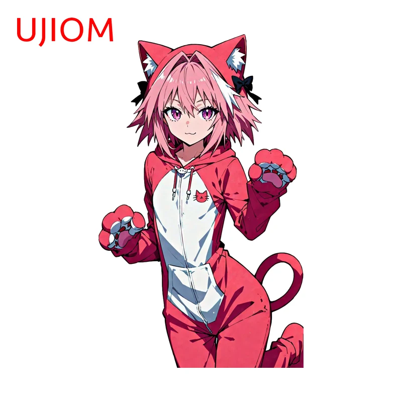 UJIOM Astolfo Shy girl boy Wall Sticker Eye-catching Creative Computer Case Decals Occlusion Scratch PVC Window Vestibule Decor