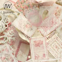 JIANWU 25 Sheets Lace Flower Island Series Vintage Lace Hollow Decor Material Paper Creative DIY Journal Collage Stationery