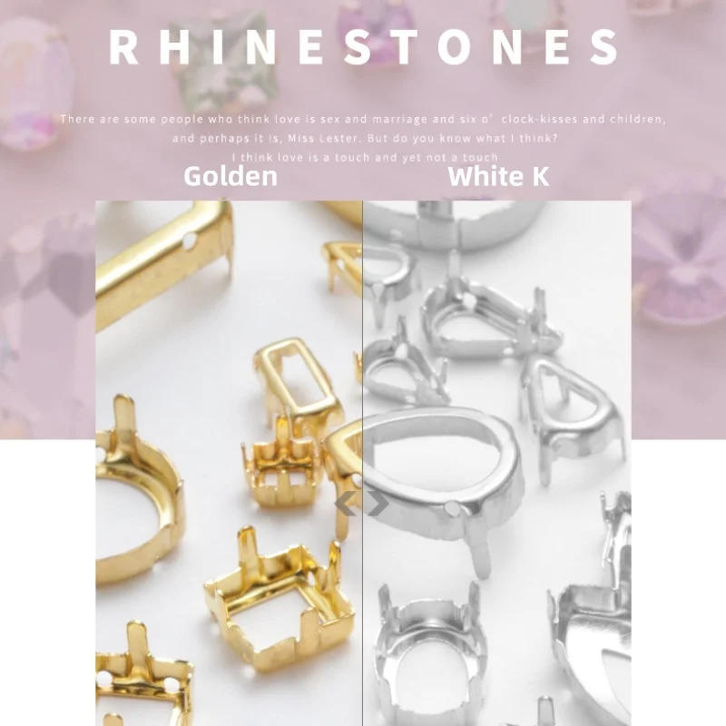 Gold/White K Metal Setting Mixed Shaped Pointed bottomed Decoration Gems Jewelry accessory Rhinestone Bottom support
