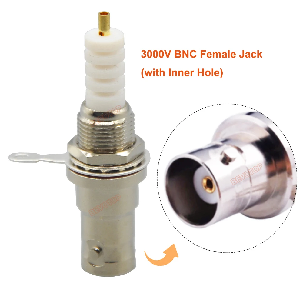 New RF Connector BNC Female Jack MHV 3000V 3KV High Voltage High Quality RF Coaxial Connector for RG58 RG142 LMR195 Cable